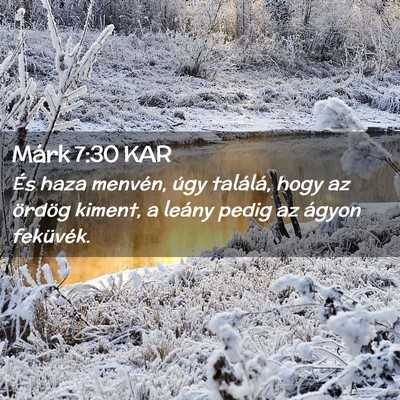 Picture 02 - Márk 7:30 KAR - És haza menvén, úgy találá, hogy az ördög - Bible Verse Picture