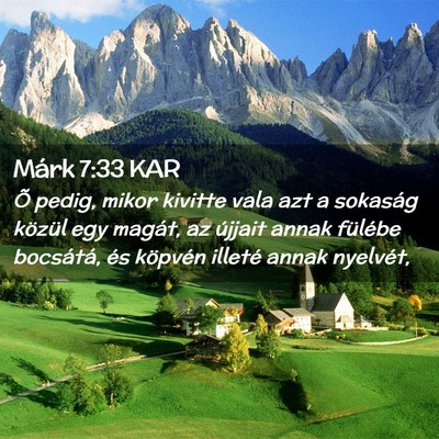 Picture 02 - Márk 7:33 KAR - Õ pedig, mikor kivitte vala azt a sokaság - Bible Verse Picture