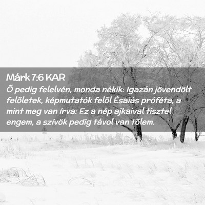 Picture 02 - Márk 7:6 KAR - Õ pedig felelvén, monda nékik: Igazán - Bible Verse Picture