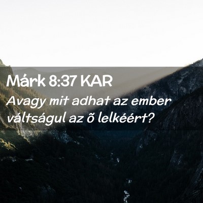 Picture 02 - Márk 8:37 KAR - Avagy mit adhat az ember váltságul az õ - Bible Verse Picture
