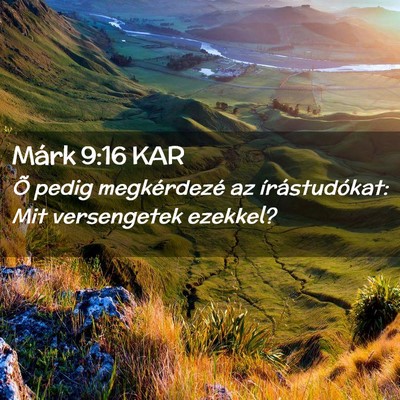 Picture 02 - Márk 9:16 KAR - Õ pedig megkérdezé az írástudókat: Mit - Bible Verse Picture