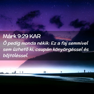 Picture 02 - Márk 9:29 KAR - Õ pedig monda nékik: Ez a faj semmivel sem - Bible Verse Picture
