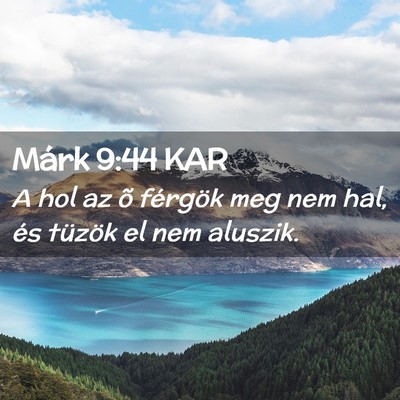 Picture 02 - Márk 9:44 KAR - A hol az õ férgök meg nem hal, és tüzök el - Bible Verse Picture