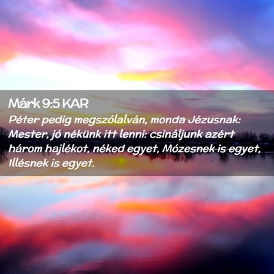 Picture 02 - Márk 9:5 KAR - Péter pedig megszólalván, monda Jézusnak: - Bible Verse Picture