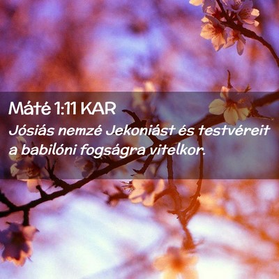 Picture 02 - Máté 1:11 KAR - Jósiás nemzé Jekoniást és testvéreit a - Bible Verse Picture