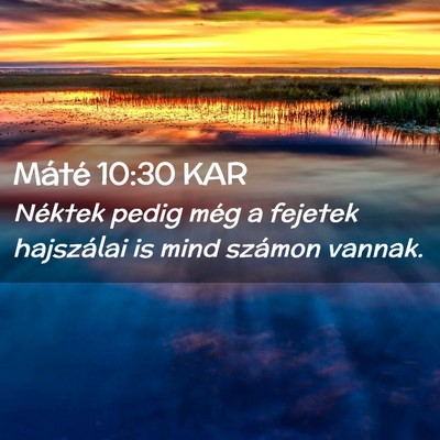 Picture 02 - Máté 10:30 KAR - Néktek pedig még a fejetek hajszálai is mind - Bible Verse Picture