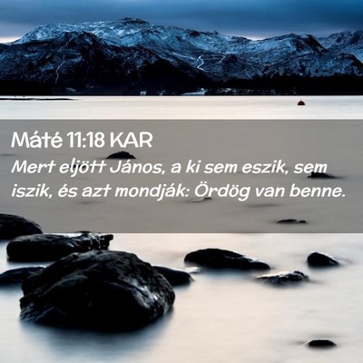Picture 02 - Máté 11:18 KAR - Mert eljött János, a ki sem eszik, sem iszik, - Bible Verse Picture