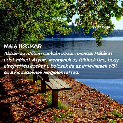 Picture 02 - Máté 11:25 KAR - Abban az idõben szólván Jézus, monda: - Bible Verse Picture