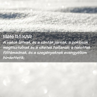 Picture 02 - Máté 11:5 KAR - A vakok látnak, és a sánták járnak; a - Bible Verse Picture