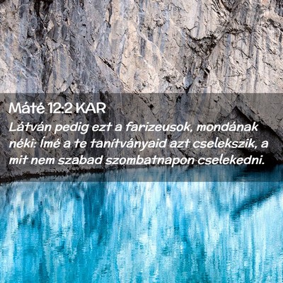 Picture 02 - Máté 12:2 KAR - Látván pedig ezt a farizeusok, mondának néki: - Bible Verse Picture