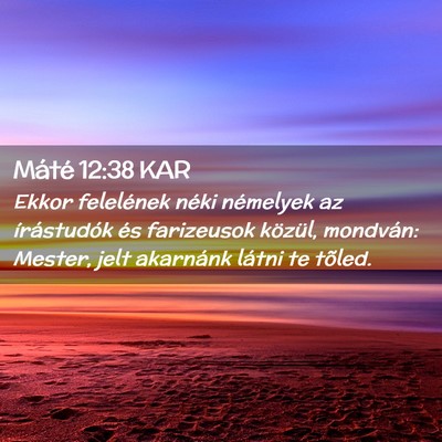 Picture 02 - Máté 12:38 KAR - Ekkor felelének néki némelyek az írástudók - Bible Verse Picture