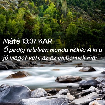 Picture 02 - Máté 13:37 KAR - Õ pedig felelvén monda nékik: A ki a jó magot - Bible Verse Picture