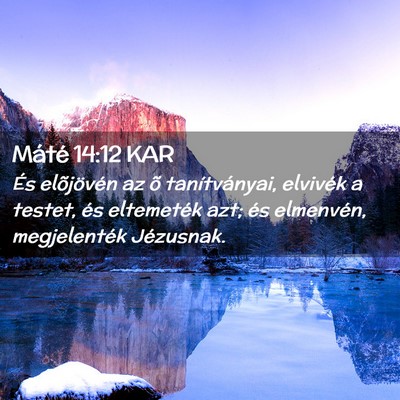 Picture 02 - Máté 14:12 KAR - És elõjövén az õ tanítványai, elvivék a - Bible Verse Picture
