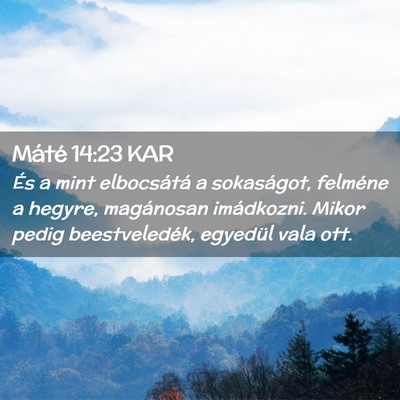 Picture 02 - Máté 14:23 KAR - És a mint elbocsátá a sokaságot, felméne a - Bible Verse Picture