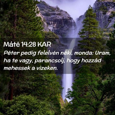 Picture 02 - Máté 14:28 KAR - Péter pedig felelvén néki, monda: Uram, ha te - Bible Verse Picture