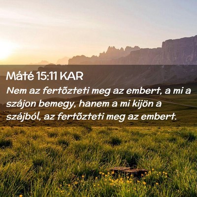 Picture 02 - Máté 15:11 KAR - Nem az fertõzteti meg az embert, a mi a szájon - Bible Verse Picture