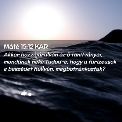 Picture 02 - Máté 15:12 KAR - Akkor hozzájárulván az õ tanítványai, - Bible Verse Picture