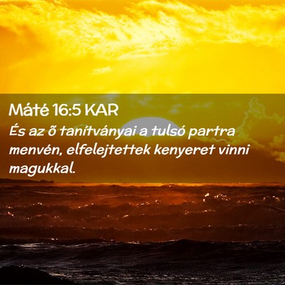 Picture 02 - Máté 16:5 KAR - És az õ tanítványai a tulsó partra menvén, - Bible Verse Picture