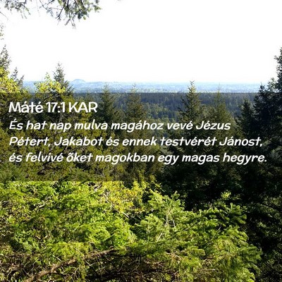 Picture 02 - Máté 17:1 KAR - És hat nap mulva magához vevé Jézus Pétert, - Bible Verse Picture