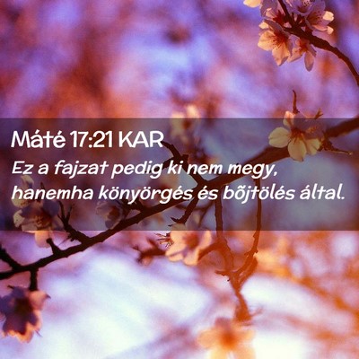 Picture 02 - Máté 17:21 KAR - Ez a fajzat pedig ki nem megy, hanemha - Bible Verse Picture