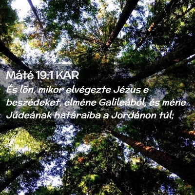 Picture 02 - Máté 19:1 KAR - És lõn, mikor elvégezte Jézus e beszédeket, - Bible Verse Picture
