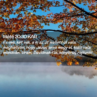 Picture 02 - Máté 20:30 KAR - És ímé, két vak, a ki az út mellett ül - Bible Verse Picture