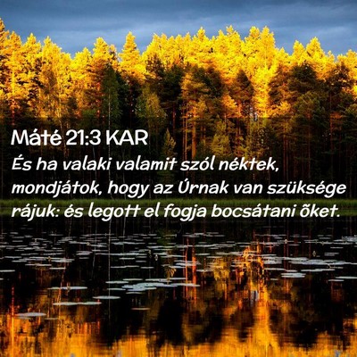 Picture 02 - Máté 21:3 KAR - És ha valaki valamit szól néktek, mondjátok, - Bible Verse Picture