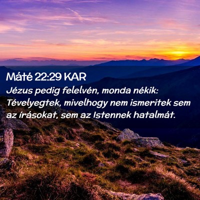 Picture 02 - Máté 22:29 KAR - Jézus pedig felelvén, monda nékik: - Bible Verse Picture