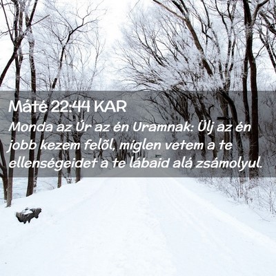 Picture 02 - Máté 22:44 KAR - Monda az Úr az én Uramnak: Ülj az én jobb - Bible Verse Picture