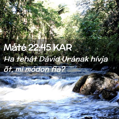 Picture 02 - Máté 22:45 KAR - Ha tehát Dávid Urának hívja õt, mi módon - Bible Verse Picture