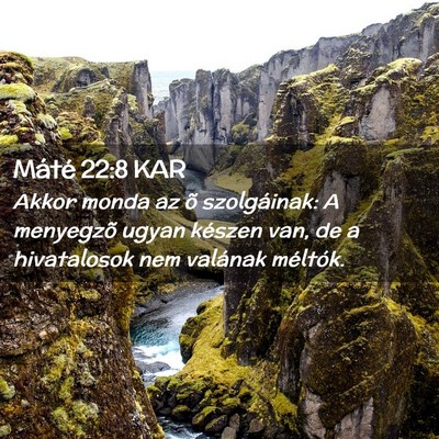 Picture 02 - Máté 22:8 KAR - Akkor monda az õ szolgáinak: A menyegzõ ugyan - Bible Verse Picture