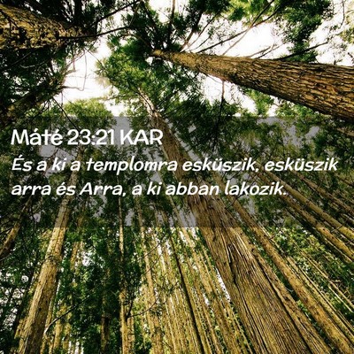 Picture 02 - Máté 23:21 KAR - És a ki a templomra esküszik, esküszik arra - Bible Verse Picture