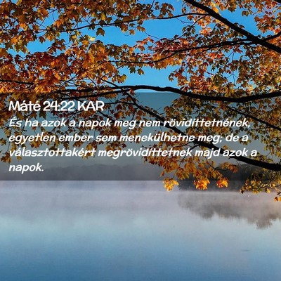 Picture 02 - Máté 24:22 KAR - És ha azok a napok meg nem rövidíttetnének, - Bible Verse Picture