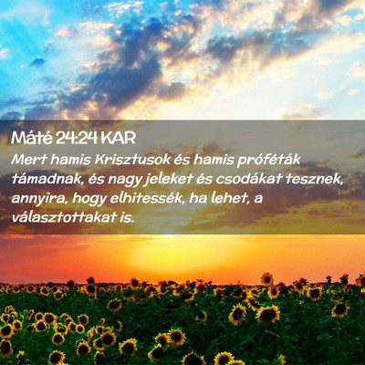 Picture 02 - Máté 24:24 KAR - Mert hamis Krisztusok és hamis próféták - Bible Verse Picture