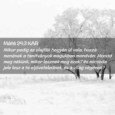 Picture 02 - Máté 24:3 KAR - Mikor pedig az olajfák hegyén ül vala, hozzá - Bible Verse Picture