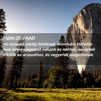 Picture 02 - Máté 25:9 KAR - Az eszesek pedig felelének, mondván: Netalán - Bible Verse Picture