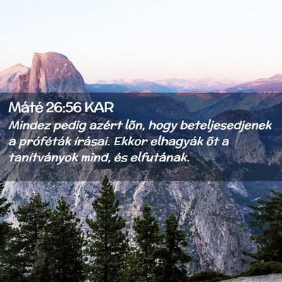 Picture 02 - Máté 26:56 KAR - Mindez pedig azért lõn, hogy beteljesedjenek a - Bible Verse Picture