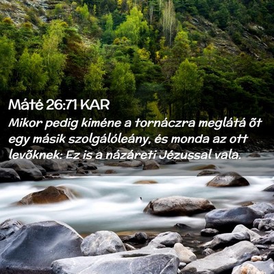 Picture 02 - Máté 26:71 KAR - Mikor pedig kiméne a tornáczra meglátá õt - Bible Verse Picture
