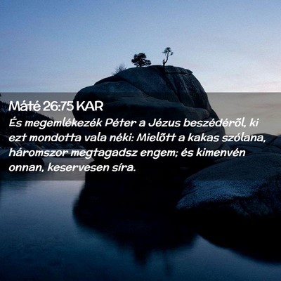 Picture 02 - Máté 26:75 KAR - És megemlékezék Péter a Jézus beszédérõl, - Bible Verse Picture