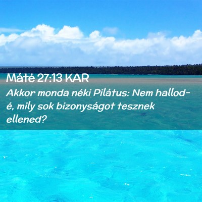 Picture 02 - Máté 27:13 KAR - Akkor monda néki Pilátus: Nem hallod-é, mily - Bible Verse Picture