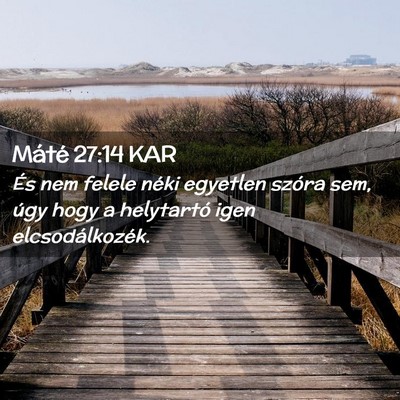 Picture 02 - Máté 27:14 KAR - És nem felele néki egyetlen szóra sem, úgy - Bible Verse Picture
