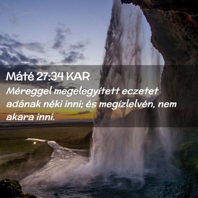 Picture 02 - Máté 27:34 KAR - Méreggel megelegyített eczetet adának néki - Bible Verse Picture