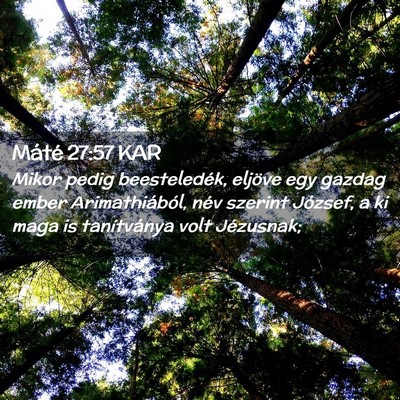 Picture 02 - Máté 27:57 KAR - Mikor pedig beesteledék, eljöve egy gazdag - Bible Verse Picture