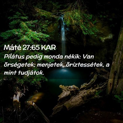 Picture 02 - Máté 27:65 KAR - Pilátus pedig monda nékik: Van õrségetek; - Bible Verse Picture