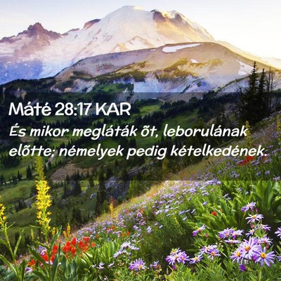 Picture 02 - Máté 28:17 KAR - És mikor megláták õt, leborulának elõtte; - Bible Verse Picture