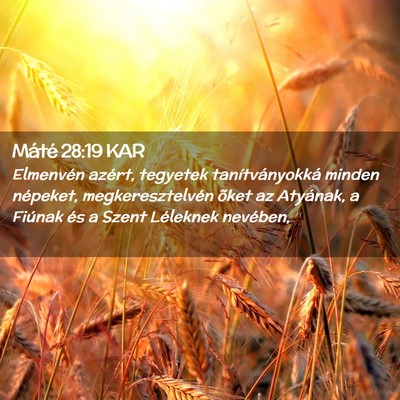 Picture 02 - Máté 28:19 KAR - Elmenvén azért, tegyetek tanítványokká - Bible Verse Picture