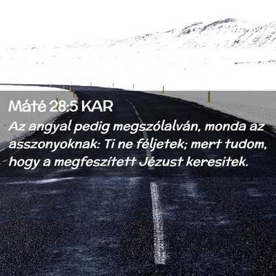 Picture 02 - Máté 28:5 KAR - Az angyal pedig megszólalván, monda az - Bible Verse Picture