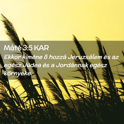 Picture 02 - Máté 3:5 KAR - Ekkor kiméne õ hozzá Jeruzsálem és az egész - Bible Verse Picture
