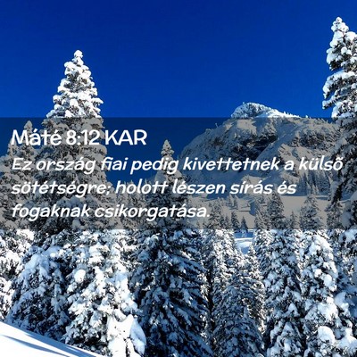 Picture 02 - Máté 8:12 KAR - Ez ország fiai pedig kivettetnek a külsõ - Bible Verse Picture
