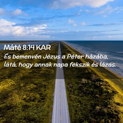Picture 02 - Máté 8:14 KAR - És bemenvén Jézus a Péter házába, látá, - Bible Verse Picture